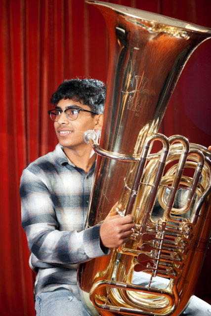 Young musician in the Orange Music Studio Brass program