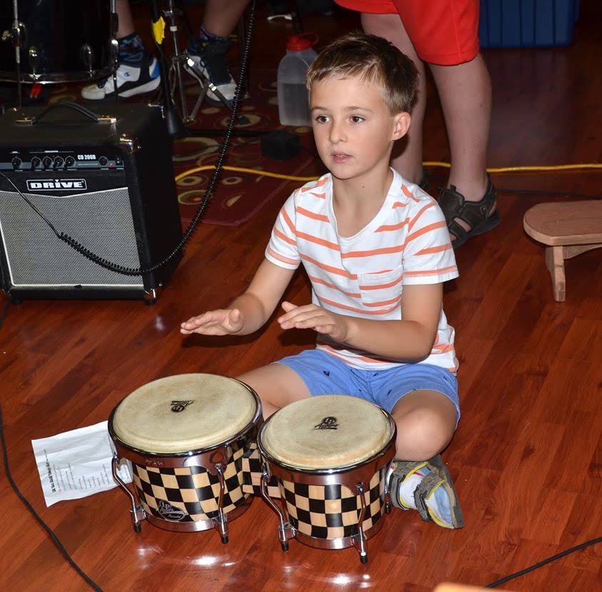 Young musician in the Orange Music Studio Drums & Percussion program
